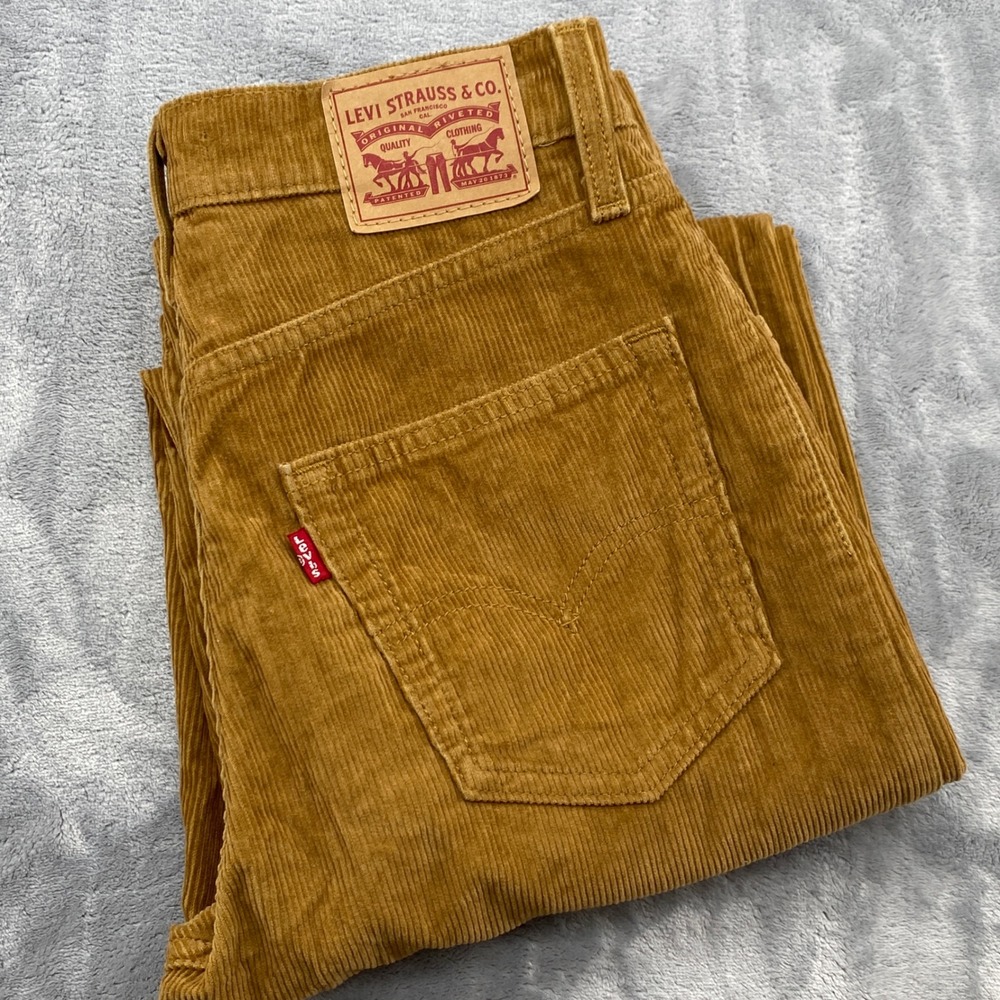 Levis 94 Baggy Corduroy Pants Womens 25x31 Brown High Rise Straight Leg Y2K